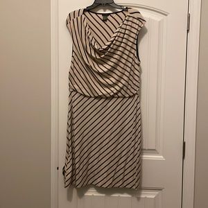 Khaki & black striped dress